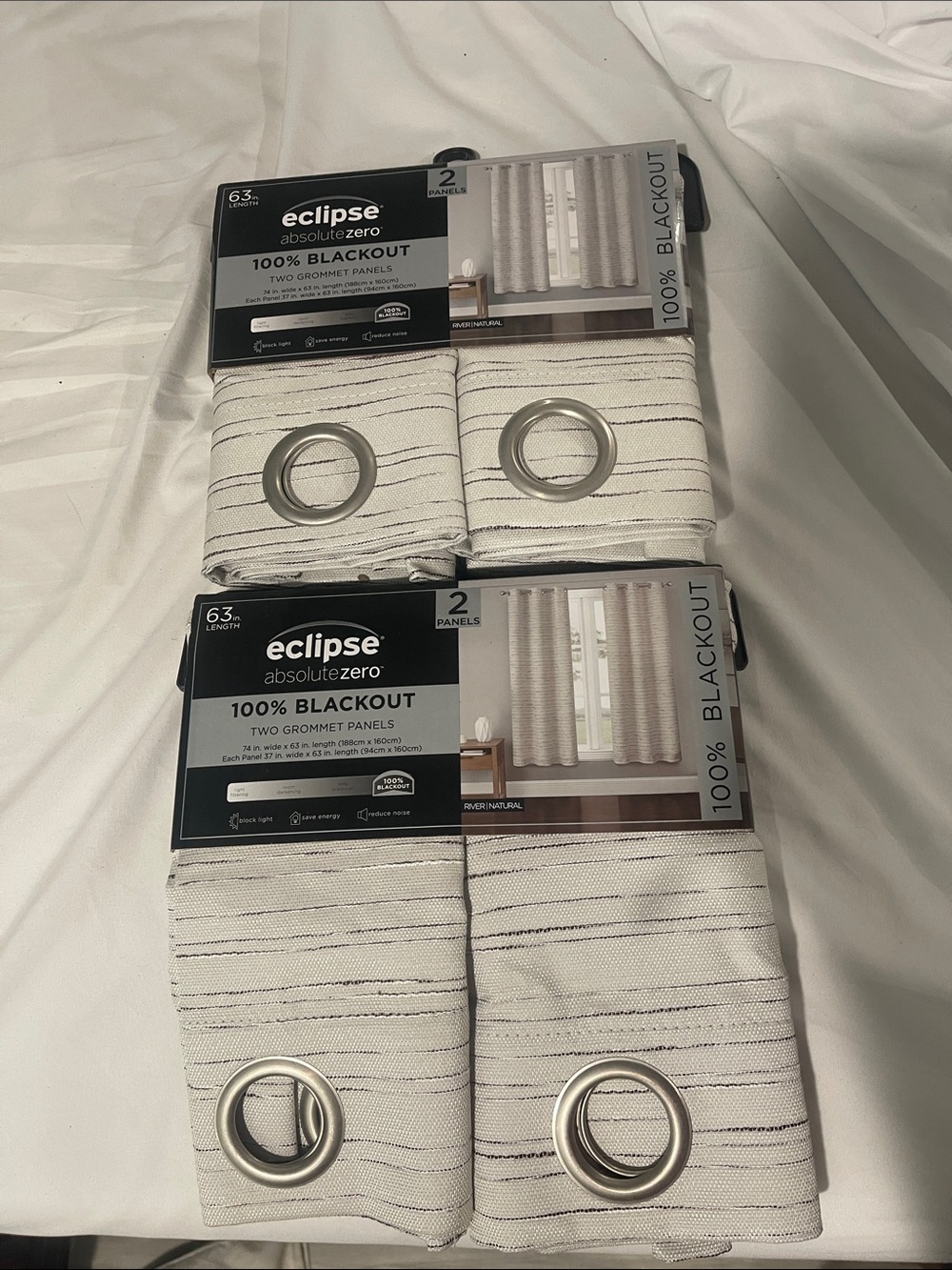 63in eclipse absolute zero 100% blackout window blinds 4 panels